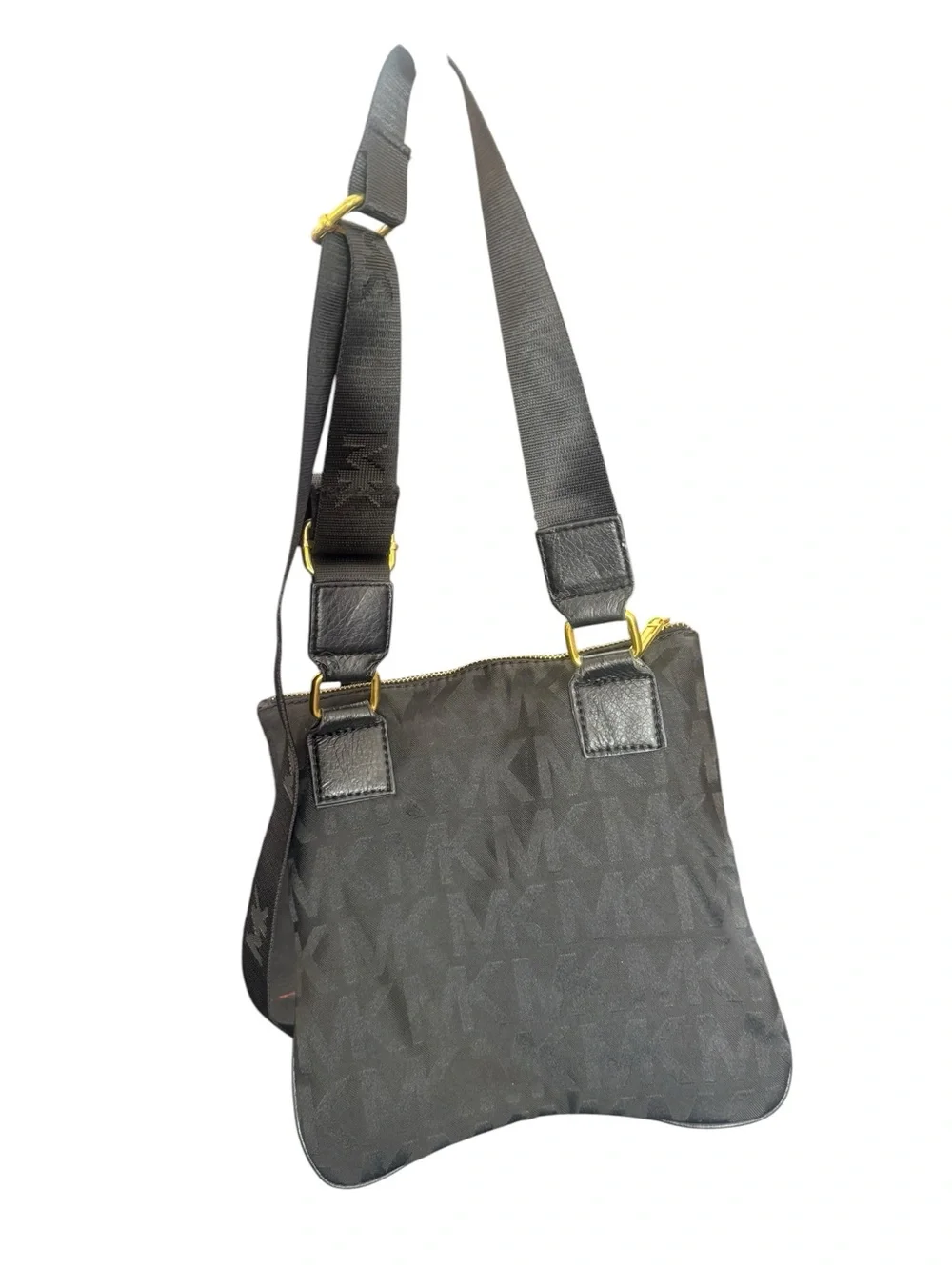 Michael Kors Black Crossbody Messenger with Gold Hardware